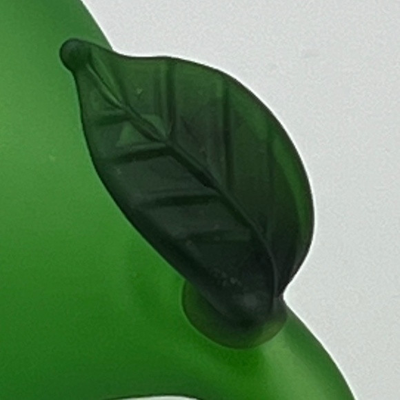 NIB: Pair of rare vintage hand-blown glass OIL LAMPS, shaped as limes with leaf - Picture 7 of 8